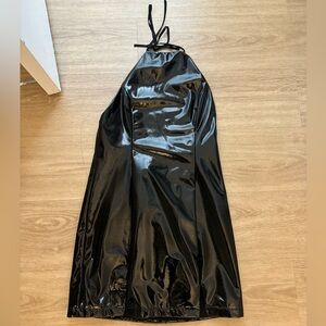 Pleather Halter Mini Dress